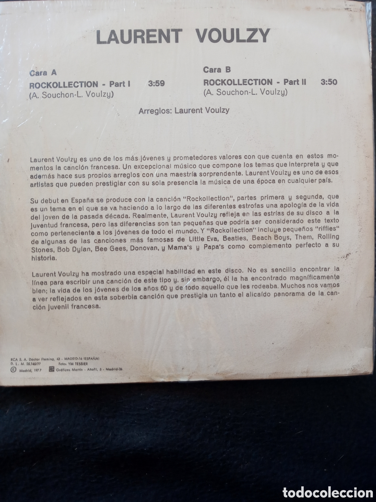 Discos de vinilo: Laurent Voulzy.Rockollection - Foto 2