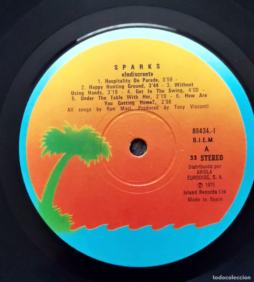 Discos de vinilo: Sparks &ndash; Indiscreet LP SIN PORTADA, EN FUNDA GEN&Eacute;RICA - Foto 1