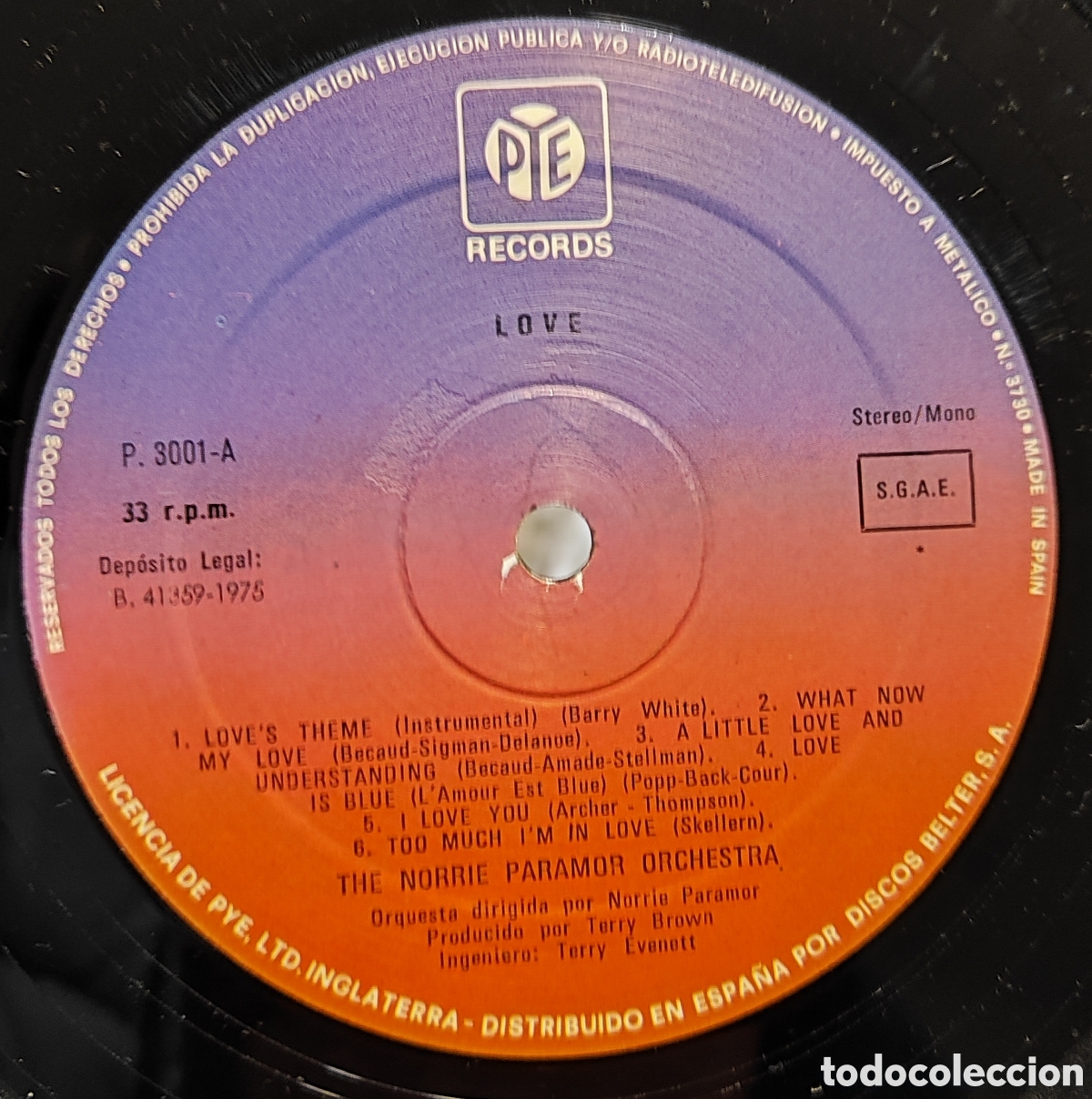 Discos de vinilo: THE NORRIE PARAMOR - LOVE - Foto 2