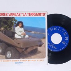 Discos de vinilo: DISCO DE VINILO. SINGLE. DOLORES VARGAS LA TERREMOTO (CHIRPY, CHIRPY.../ LOVE STORY). Lote 394439549