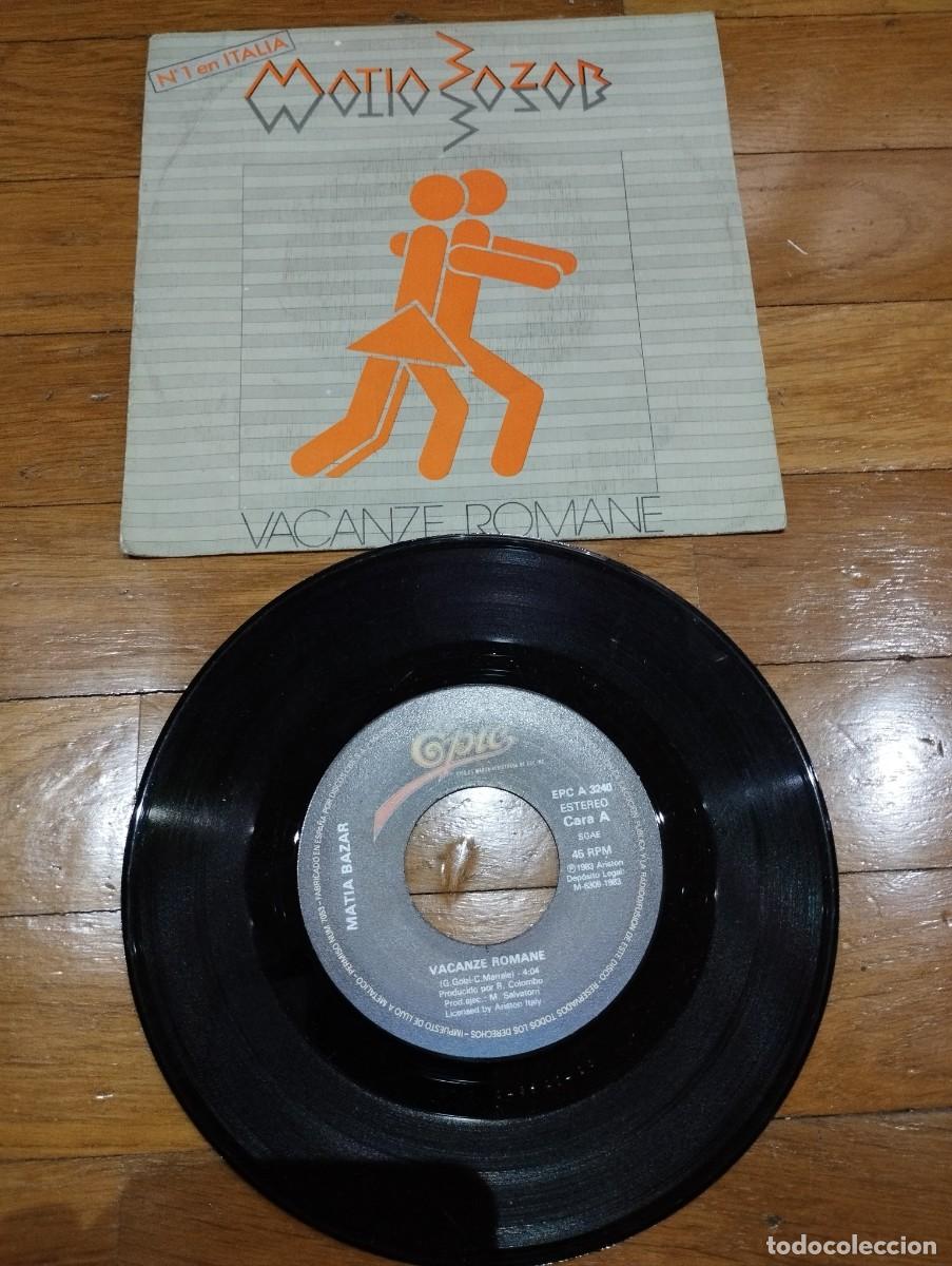 Discos de vinilo: MATIA BAZAR - VACANE ROMANE - SINGLE 1983 - Foto 1