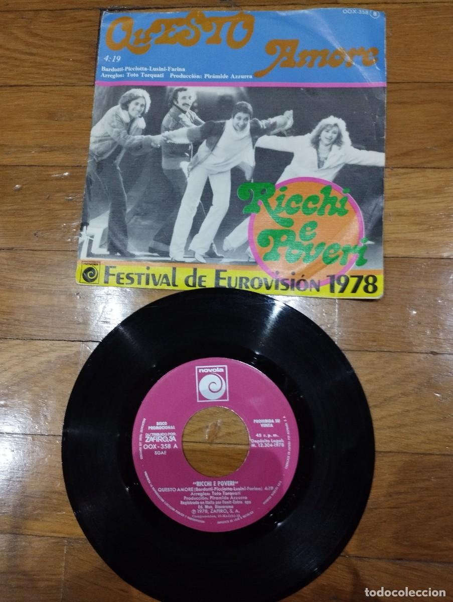 Discos de vinilo: RICCHI E POVERI - QUESTO AMORE - SINGLE 1978 - Foto 1