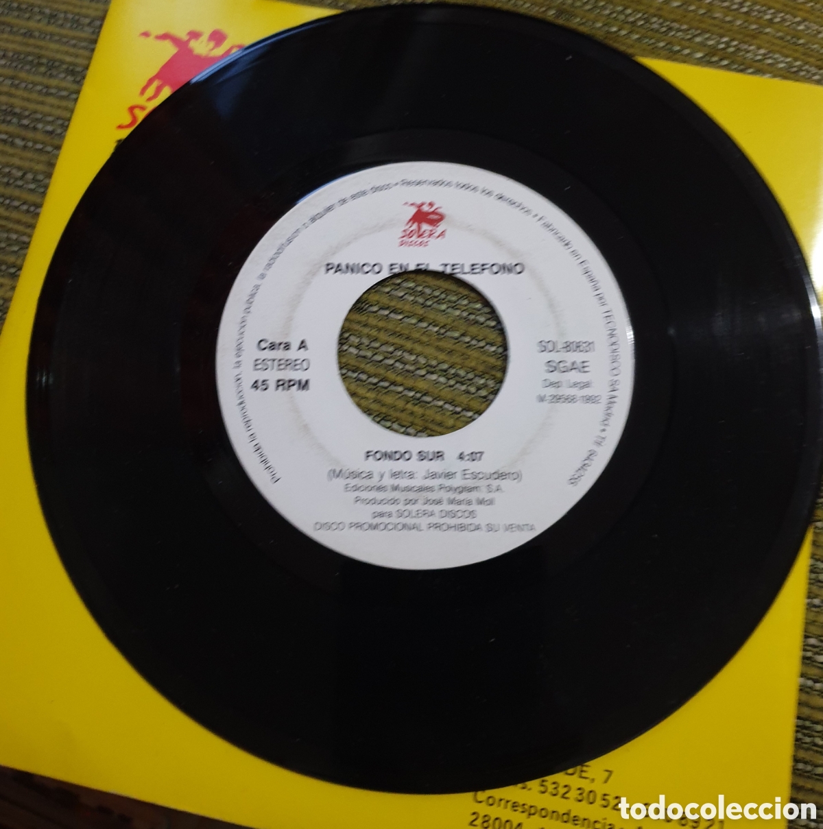 Discos de vinilo: P&aacute;nico en el tel&eacute;fono - fondo sur - Foto 1