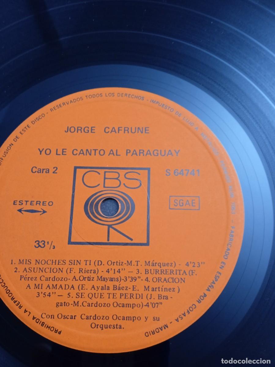 Discos de vinilo: JORGE CAFRUNE Yo le canto a Paraguay - Foto 4