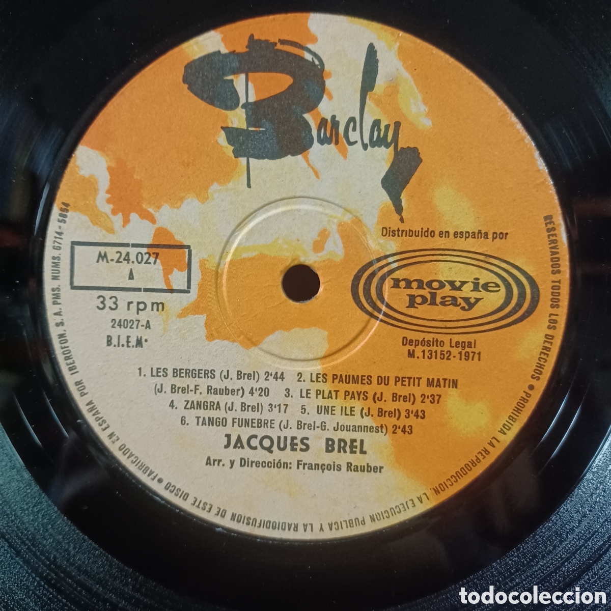 Discos de vinilo: JACQUES BREL 1971 MOVIEPLAY SPAIN - Foto 3