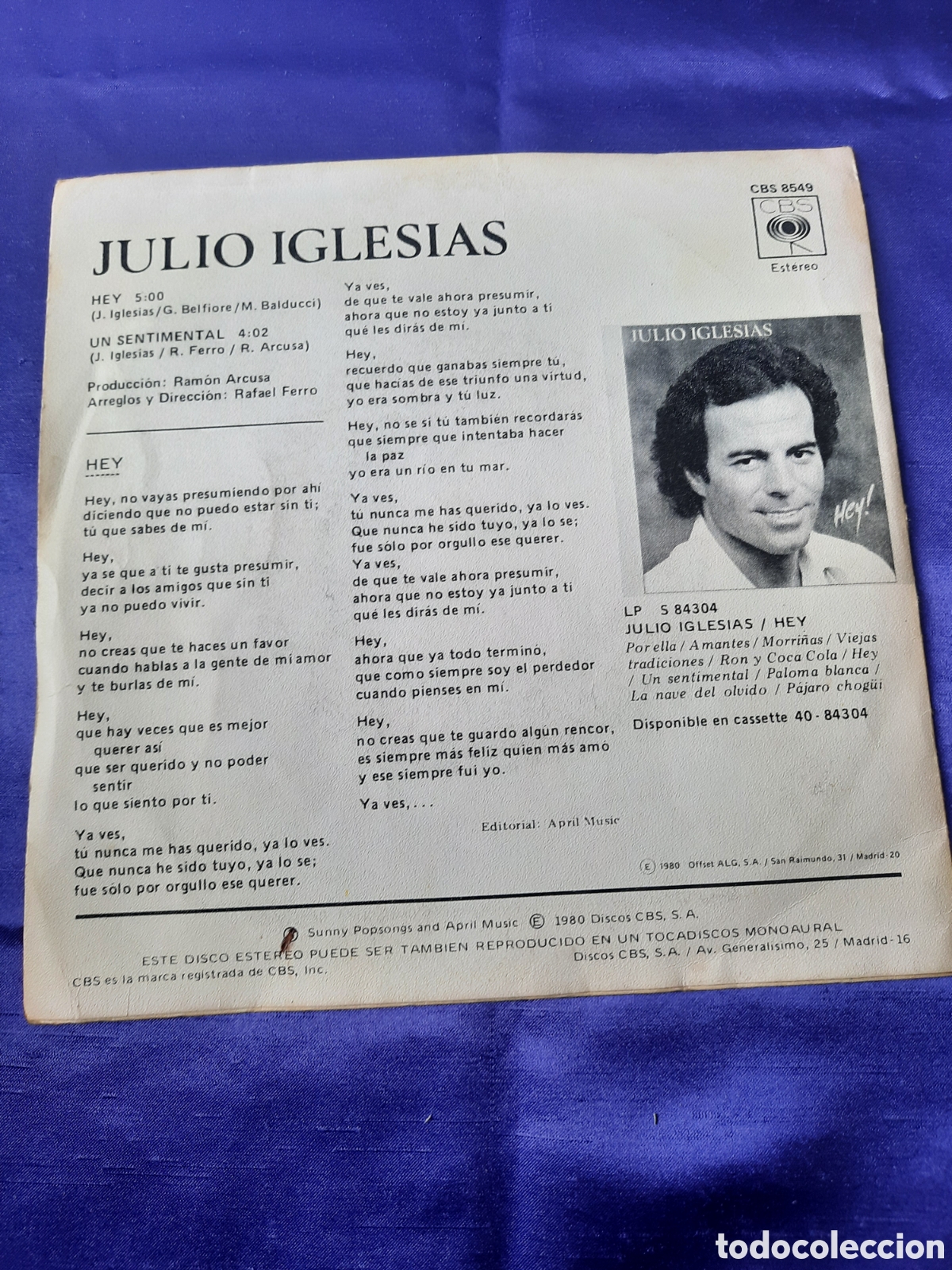 Discos de vinilo: Julio Iglesias Hey! 1980 - Foto 2