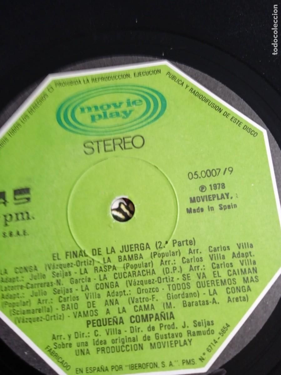 Discos de vinilo: PEQUE&Ntilde;A COMPA&Ntilde;IA El final de la juerga - Foto 5