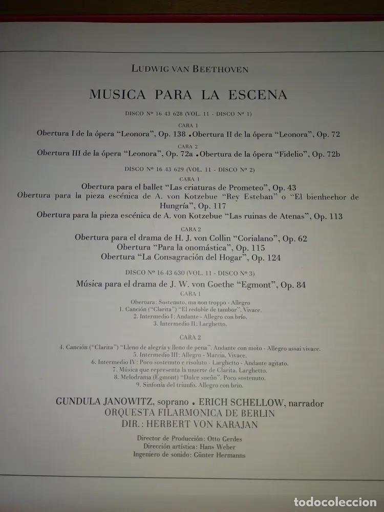 Discos de vinilo: Beethoven - M&uacute;sica para la Escena - Foto 4