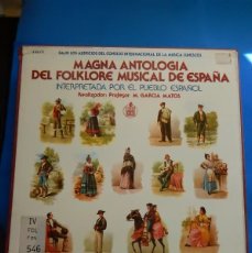 Discos de vinilo: MAGNA ANTOLOGÍA DEL FOLKLORE MÚSICA DE ESPAÑA. M. GARCÍA MARTOS.. Lote 394605704