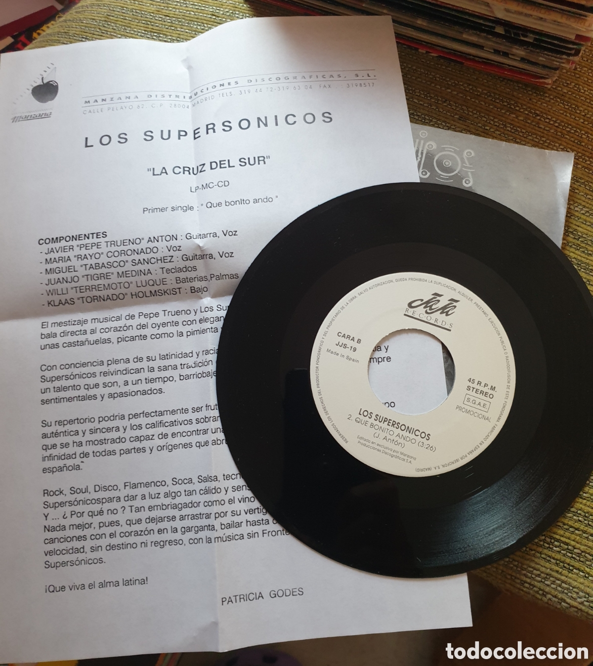 Discos de vinilo: Los supersonicos - que bonito ando. Con hoja - Foto 2