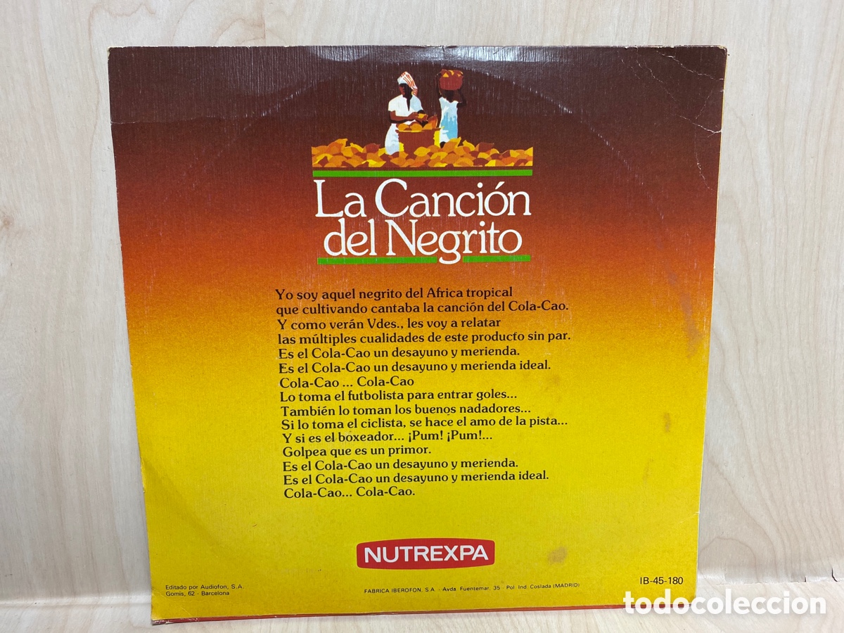 Discos de vinilo: Confidencias Con Nutrexpa - La Canci&oacute;n Del Negrito (7&rdquo;, Single) - Foto 2