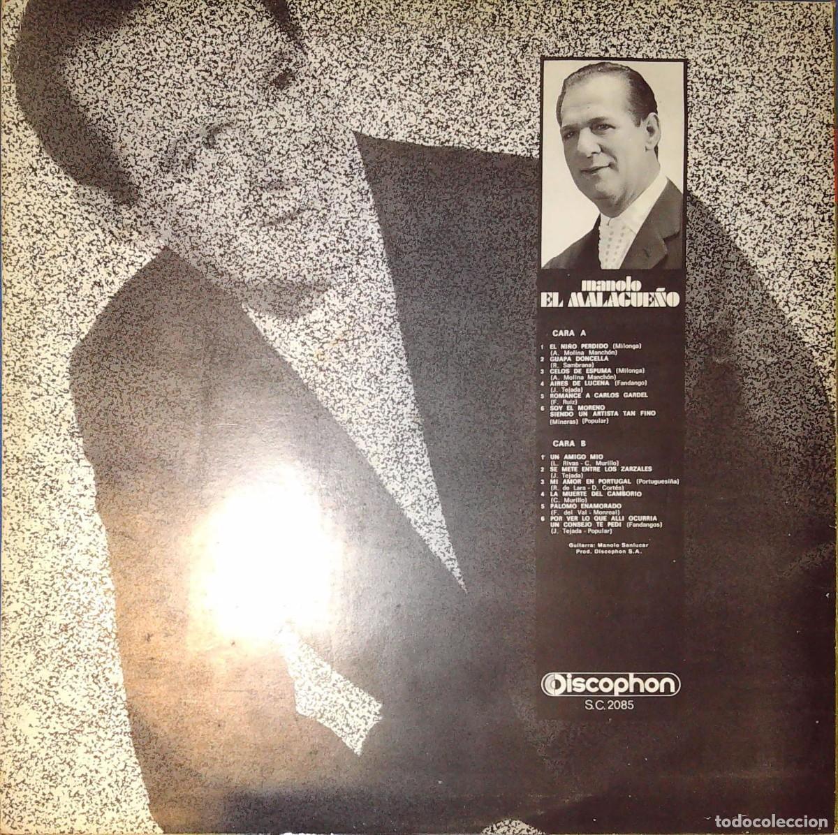 Discos de vinilo: DISCOS DE MANOLO EL MALAGUE&Ntilde;O - Foto 6
