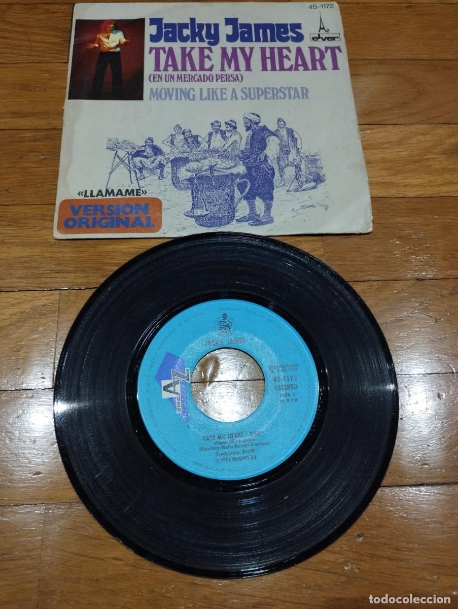 Discos de vinilo: JACKY JAMES - TAKE MY HEART - SINGLE 1975 - Foto 1
