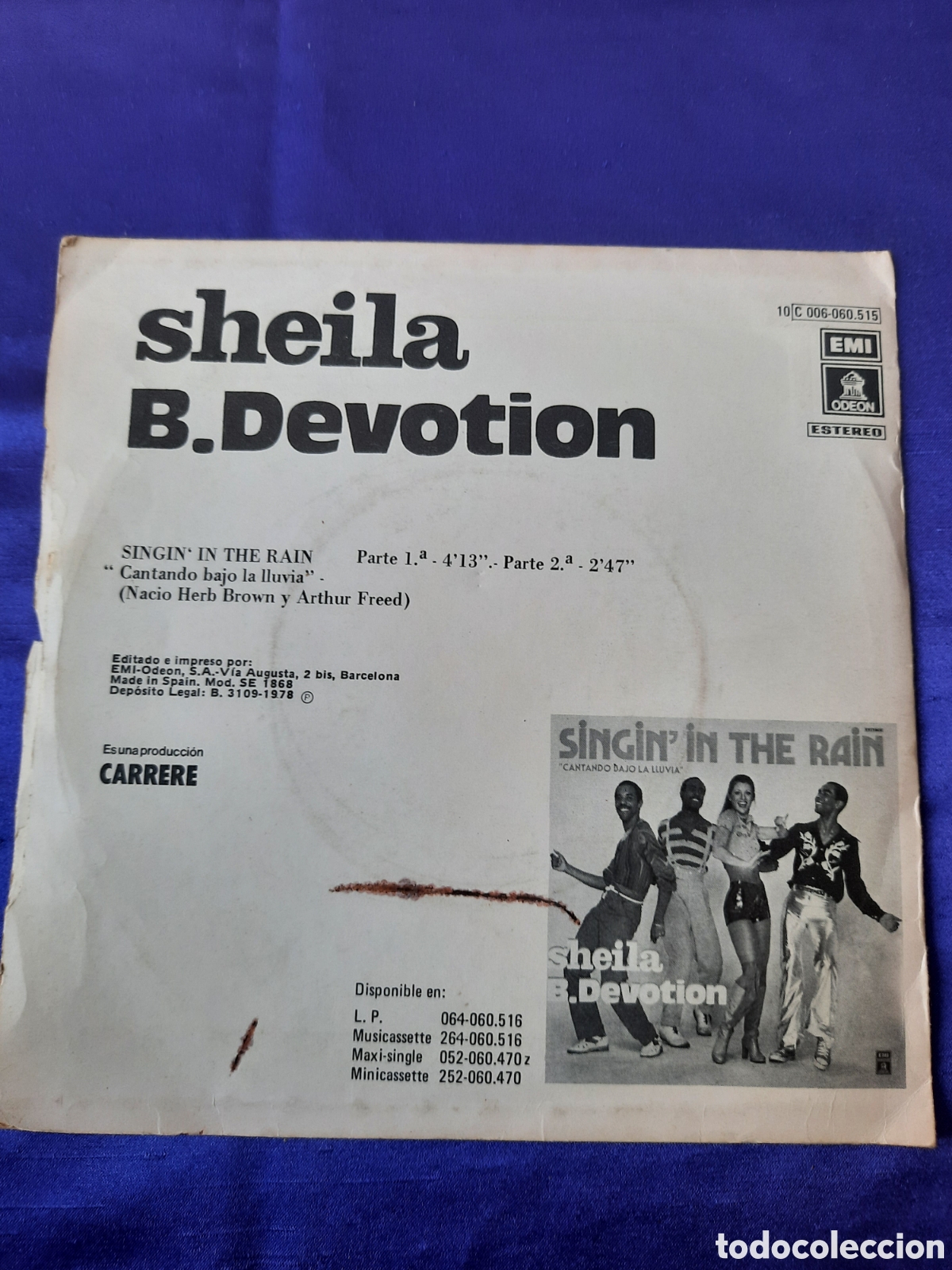 Discos de vinilo: Sheila B.Devotion singin in the Rain 1978 - Foto 2