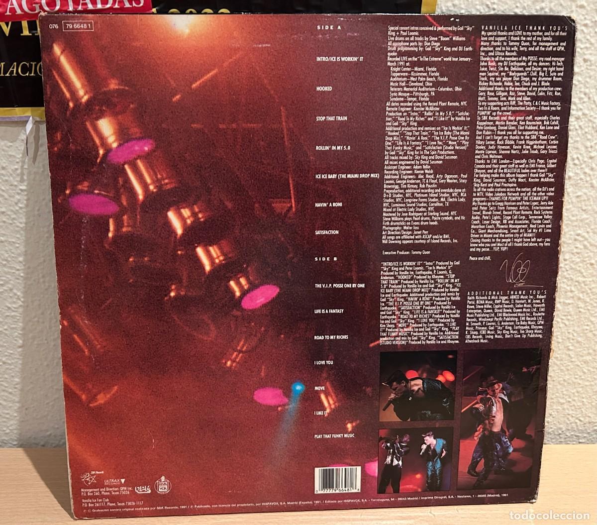 Discos de vinilo: Vanilla Ice &lrm;&ndash; Extremely Live. Estado. Vg / Good. 1991 - Foto 2