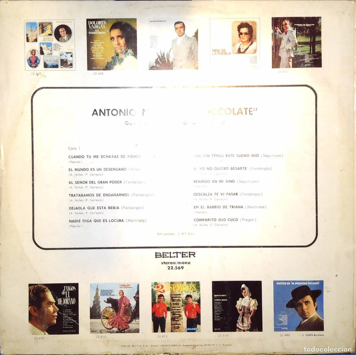 Discos de vinilo: 2 LPS, ANTONIO N&Uacute;&Ntilde;EZ &rdquo;EL CHOCOLATE - Foto 2