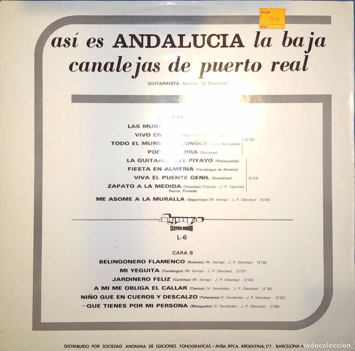 Discos de vinilo: 2 LPS DE CANALEJAS DE PUERTO REAL - Foto 2