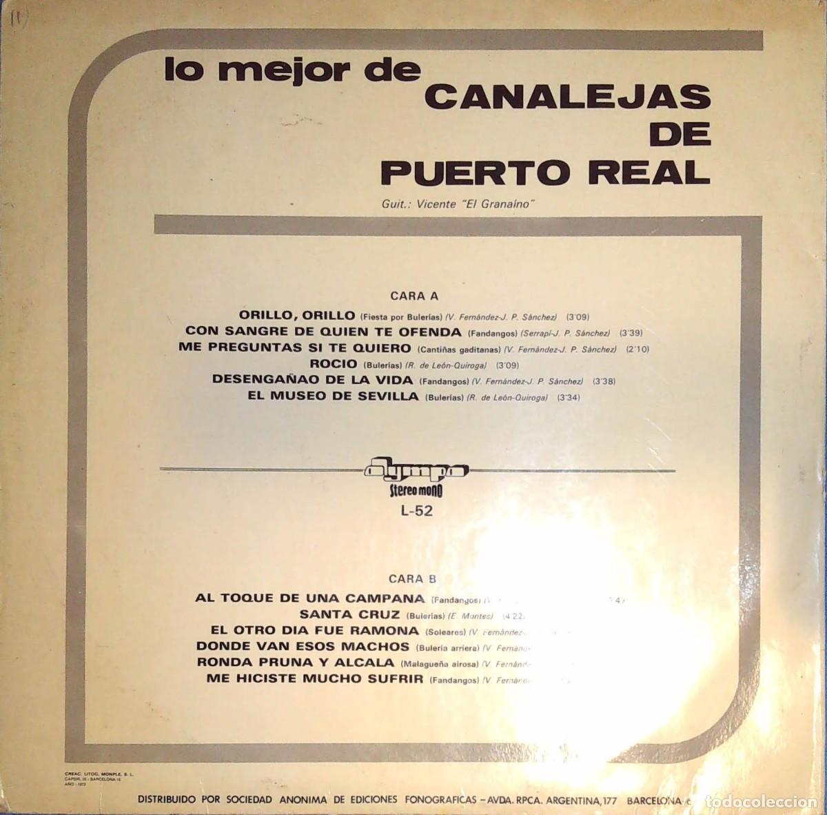 Discos de vinilo: 2 LPS DE CANALEJAS DE PUERTO REAL - Foto 5