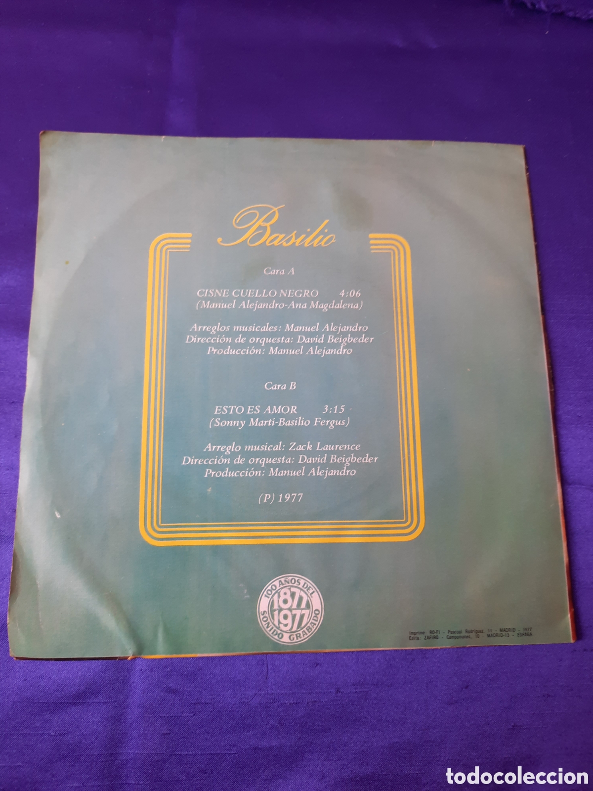 Discos de vinilo: Basilio Cisne cuello negro 1977 - Foto 2