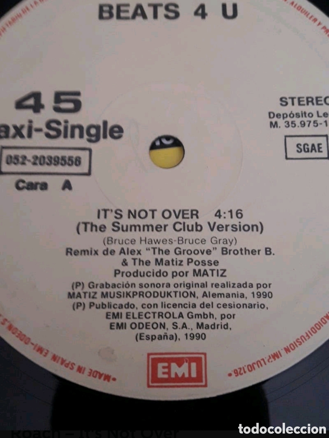 Discos de vinilo: Maxi single Beats 4 U&nbsp;Featuring&nbsp;Anthony Roach. Its Not Over - Foto 3