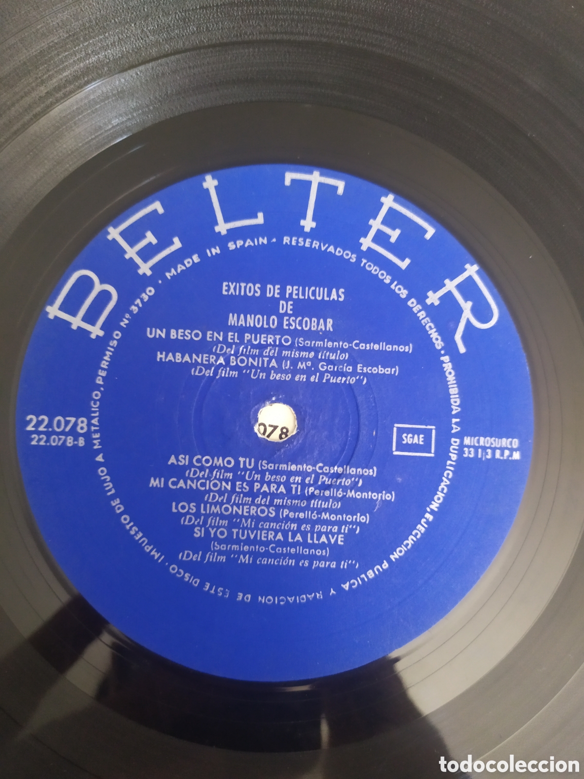 Discos de vinilo: Lp &Eacute;xitos de pel&iacute;culas de Manolo Escobar - Foto 4