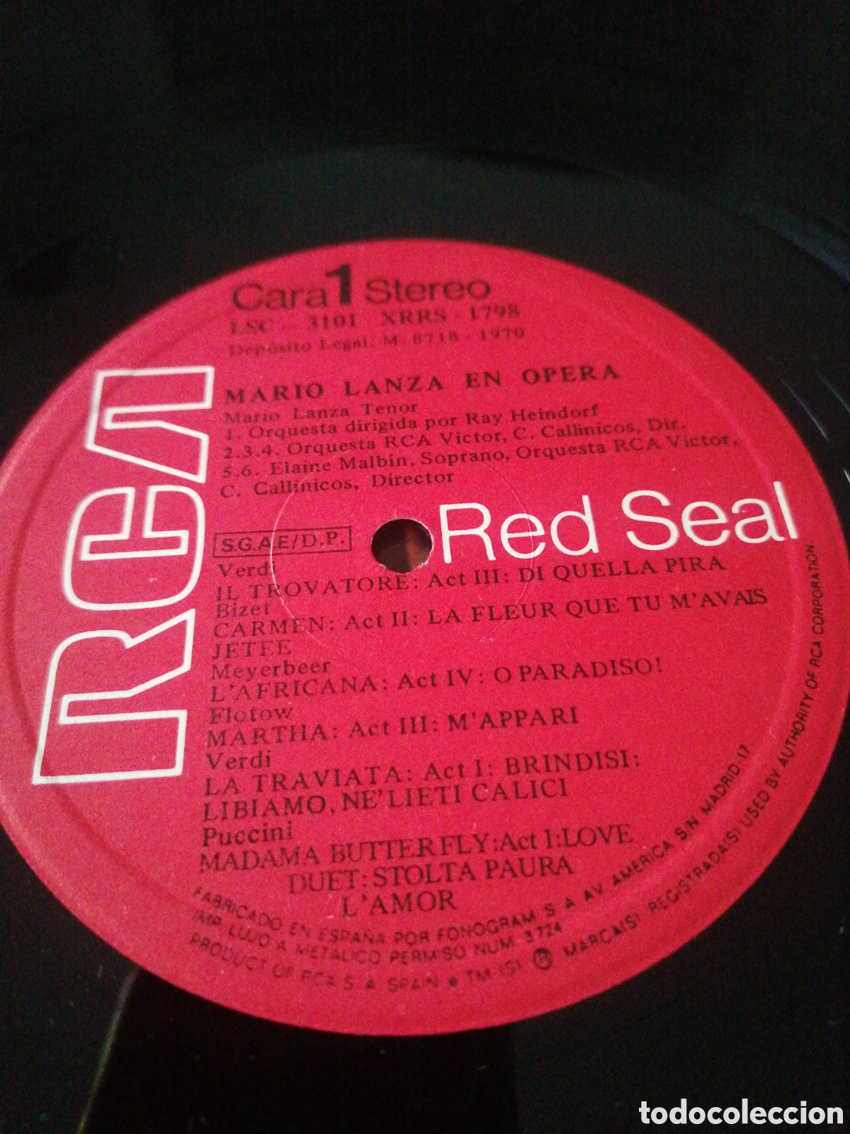 Discos de vinilo: Mario Lanza - In Opera LP 1970 - Foto 3