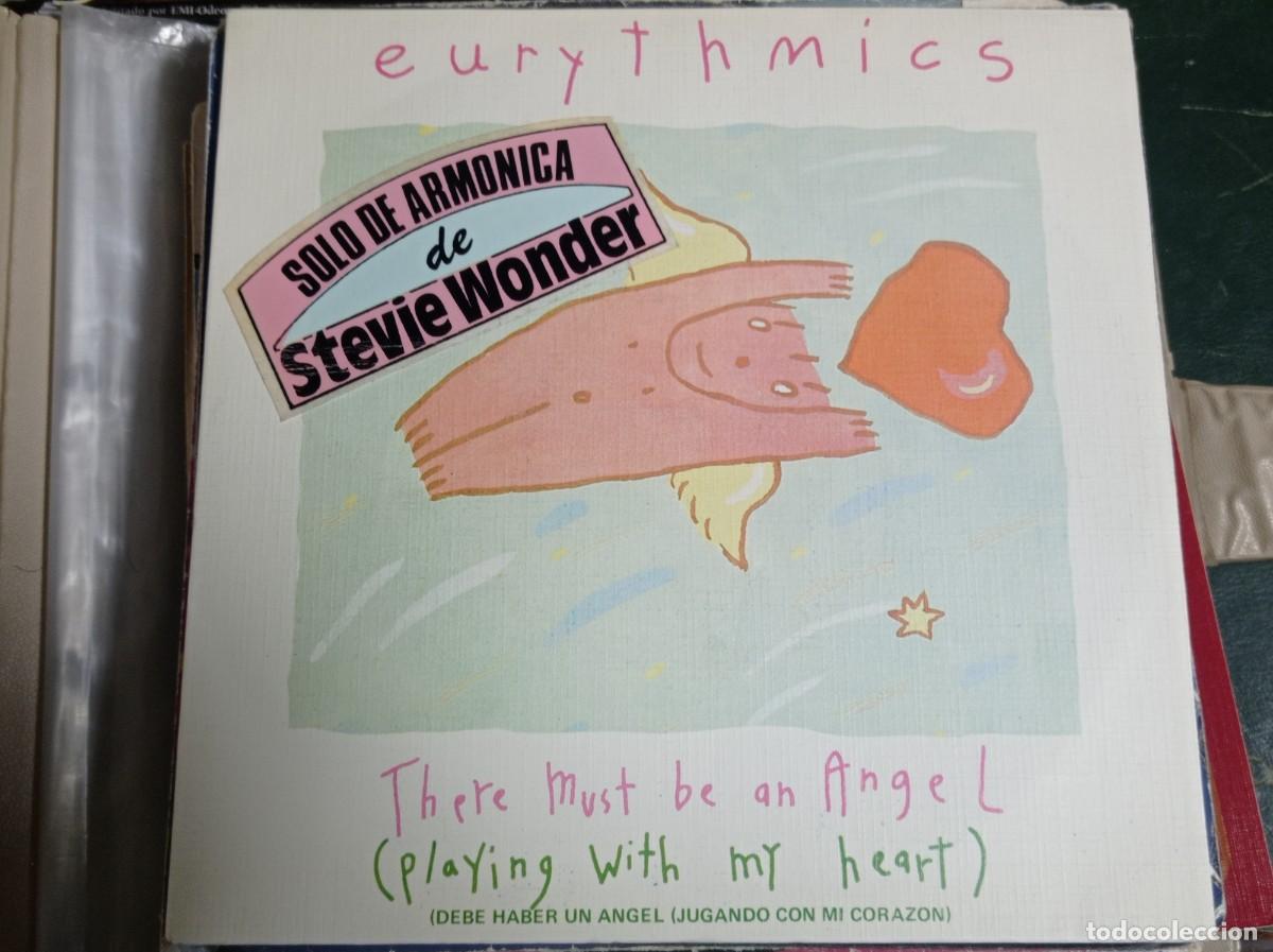 Discos de vinilo: Disco single EURYTHMICS : Debe haber un &Aacute;ngel (Jugando con mi coraz&oacute;n) - Foto 1