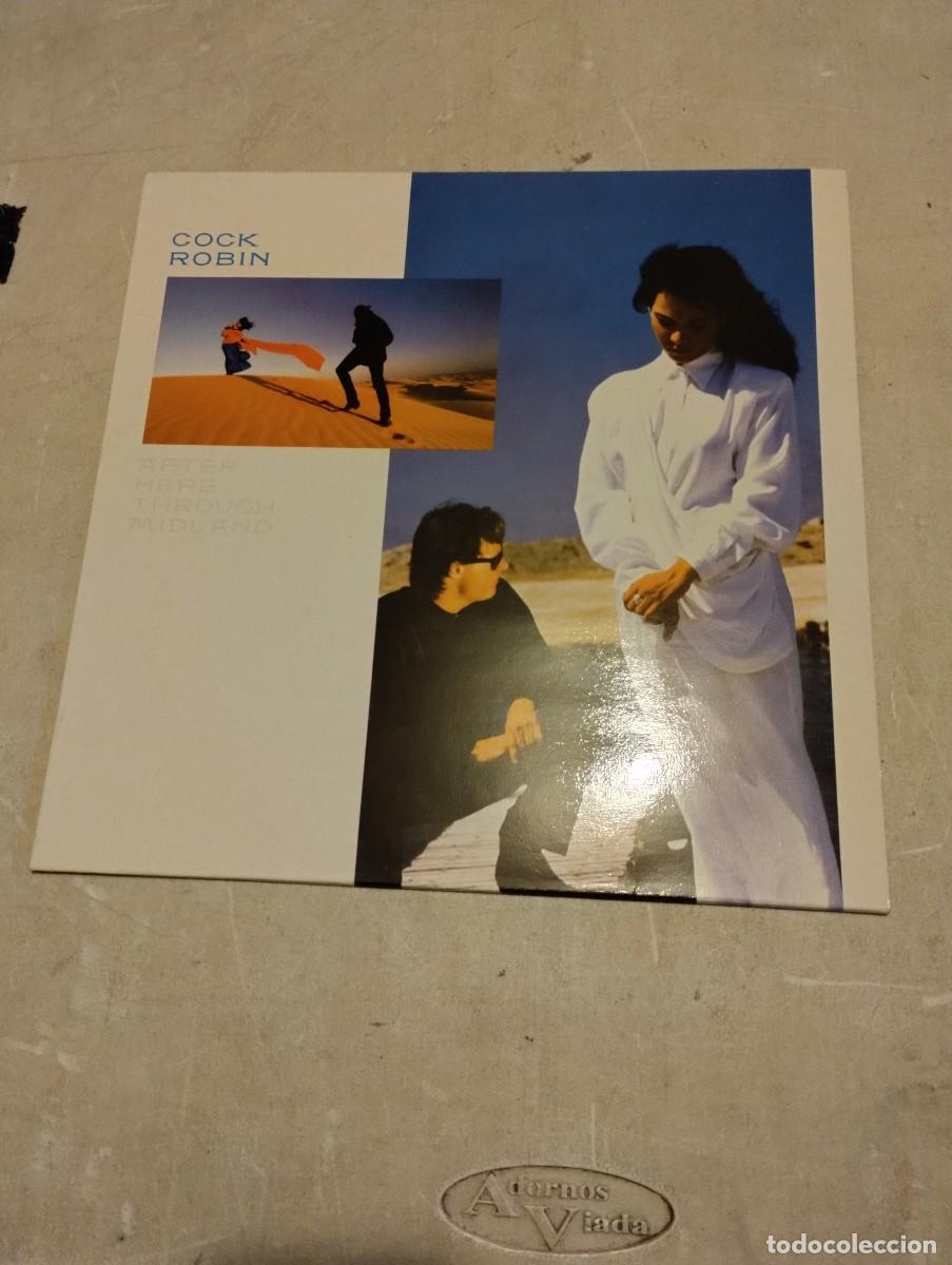 Discos de vinilo: Cock Robin LP After Here Through Midland Esp.1987 insert letras - Foto 1