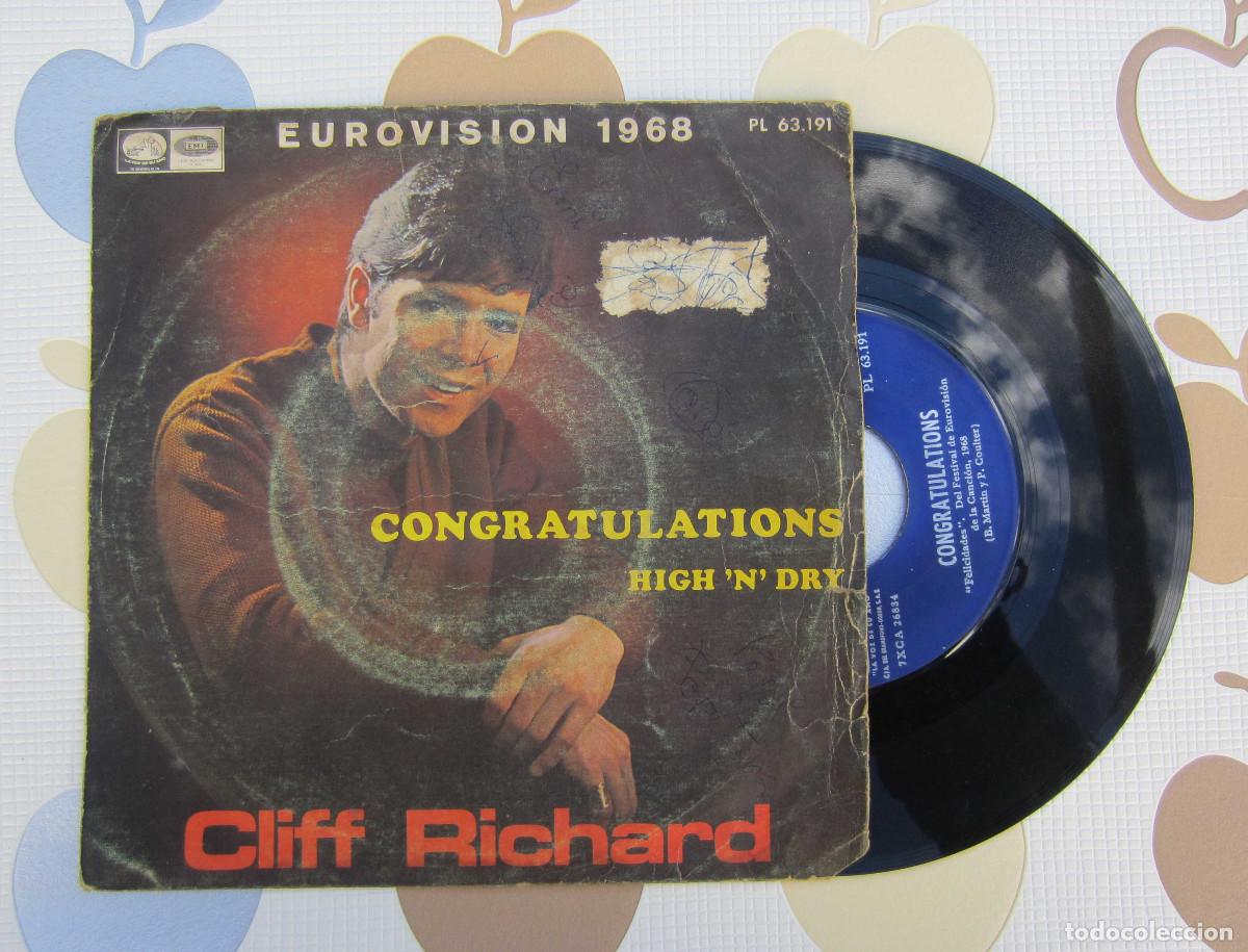 Discos de vinilo: DISCO SINGLE VINILO CLIFF RICHARD - CONGRATULATIONS - Foto 1
