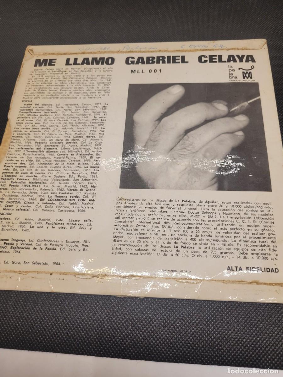 Discos de vinilo: GABRIEL CELAYA VINILO SINGLE Poeta - Foto 2
