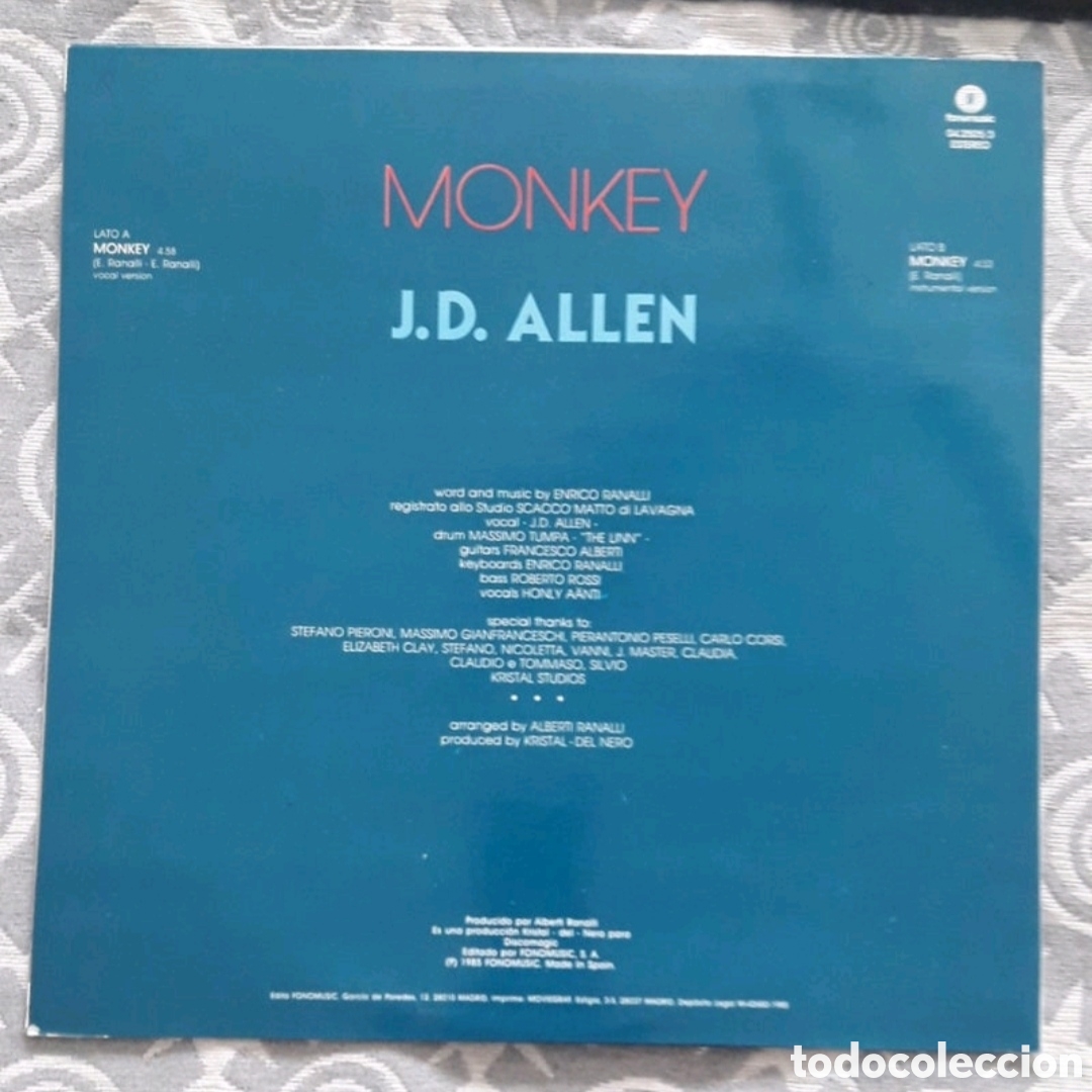 Discos de vinilo: Maxi single J.D. Allen. Monkey - Foto 2