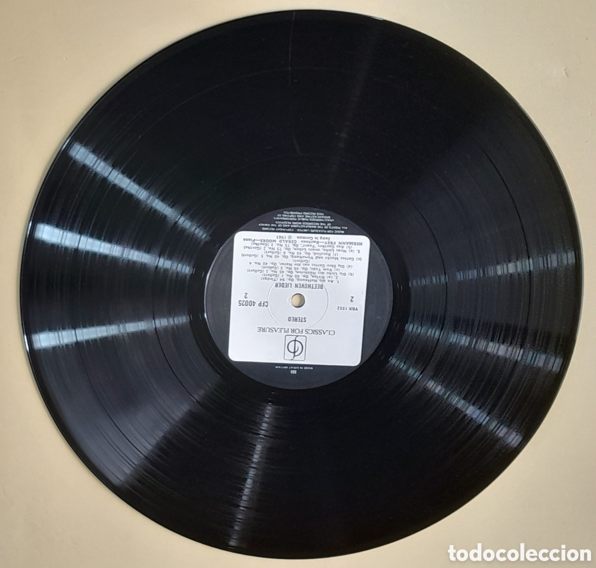 Discos de vinilo: HERMANN PREY SINGS BEETHOVEN LIEDER ACCOMPANIED BY GERALD MOORE - Foto 3