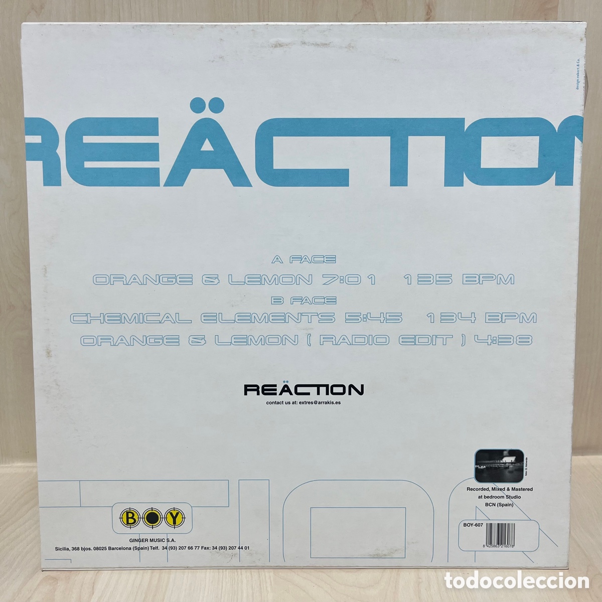 Discos de vinilo: Reaction - Orange & Lemon (12&rdquo;) - Foto 2