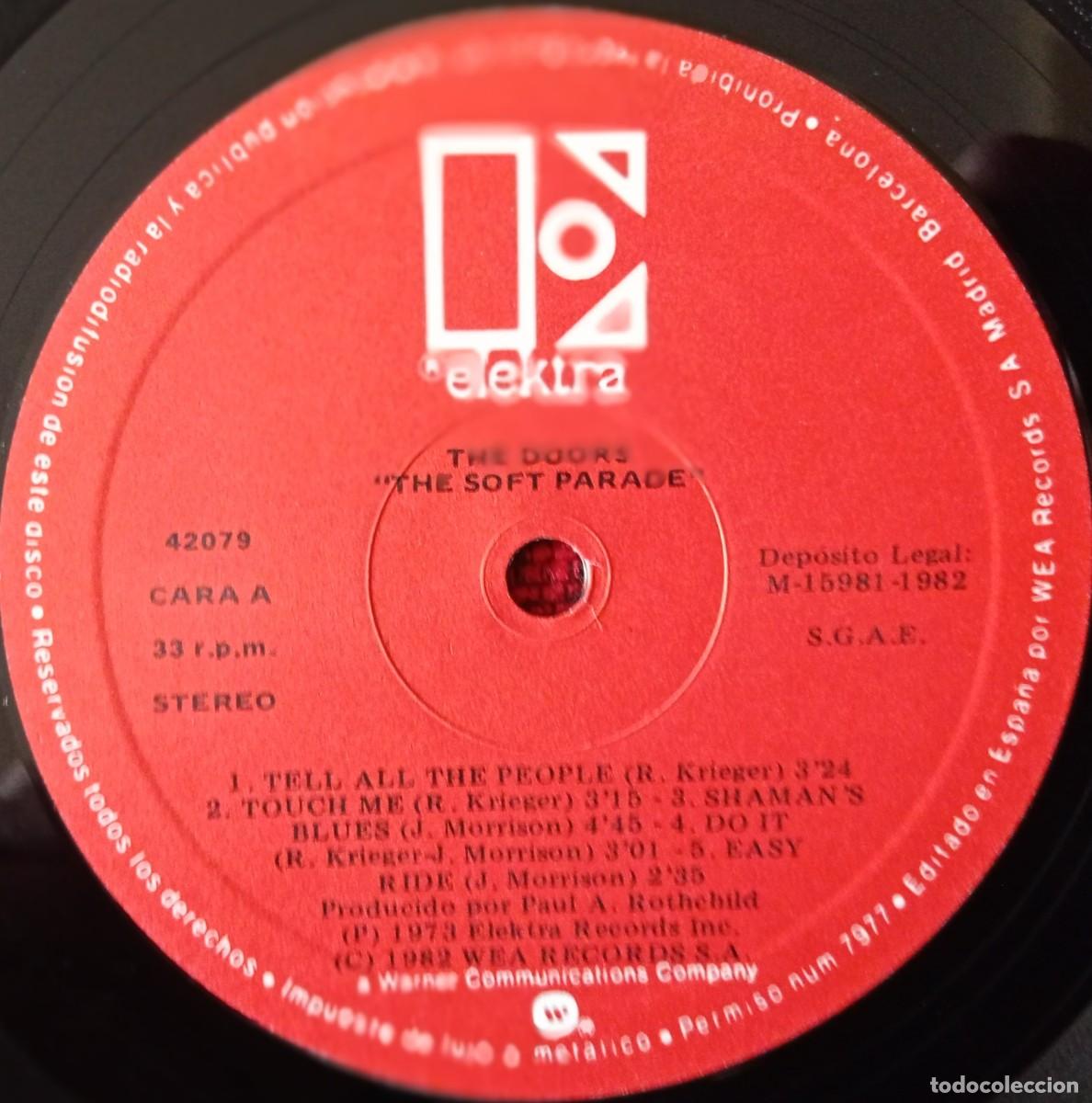 Discos de vinilo: THE DOORS *** Soft Parade *** VINILO LP REEDICION 1982 - Foto 3