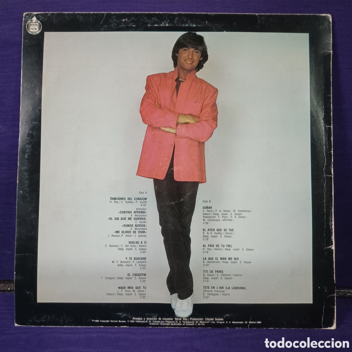 Discos de vinilo: VALERIO - CANCIONES DEL CORAZON 1982 HISPAVOX - Foto 2