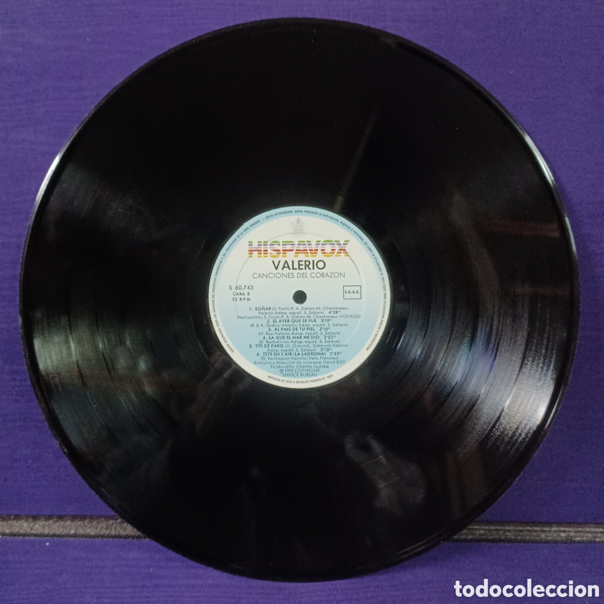 Discos de vinilo: VALERIO - CANCIONES DEL CORAZON 1982 HISPAVOX - Foto 6
