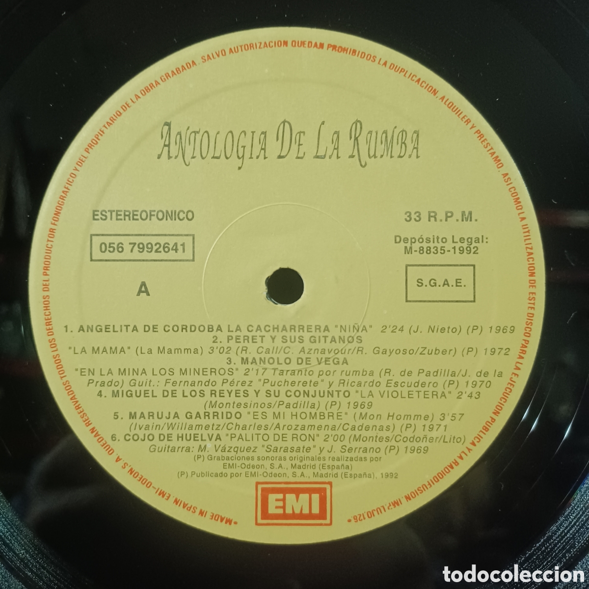 Discos de vinilo: ANTOLOGIA DE LA RUMBA - LP. EMI ODEON 1992 - Foto 3