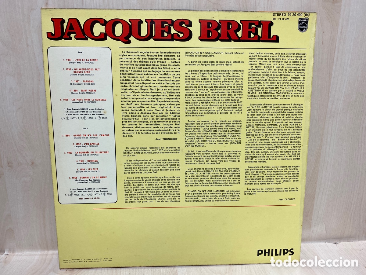 Discos de vinilo: Jacques Brel - Jacques Brel 1957 (LP, Comp) - Foto 2