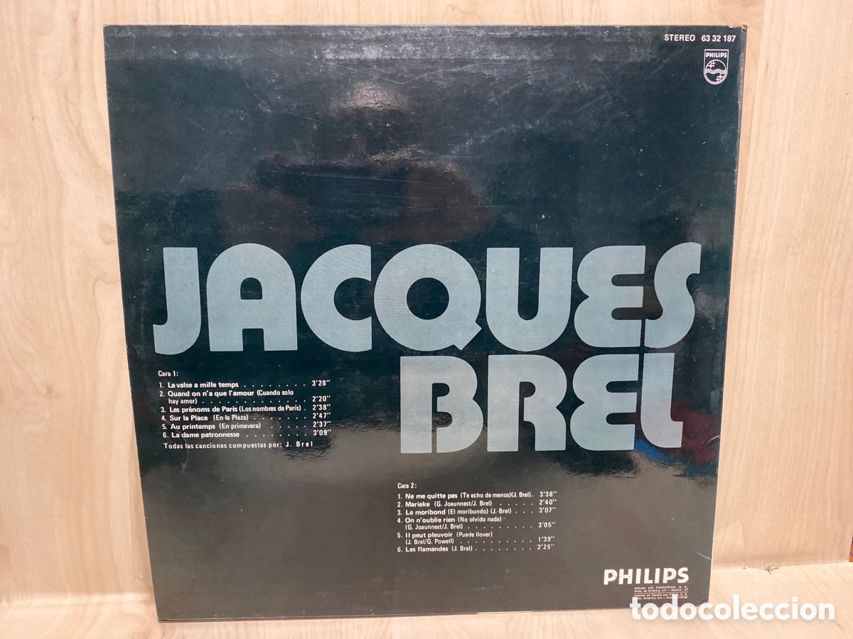 Discos de vinilo: Jacques Brel - Disco De Oro (LP, Comp) - Foto 2