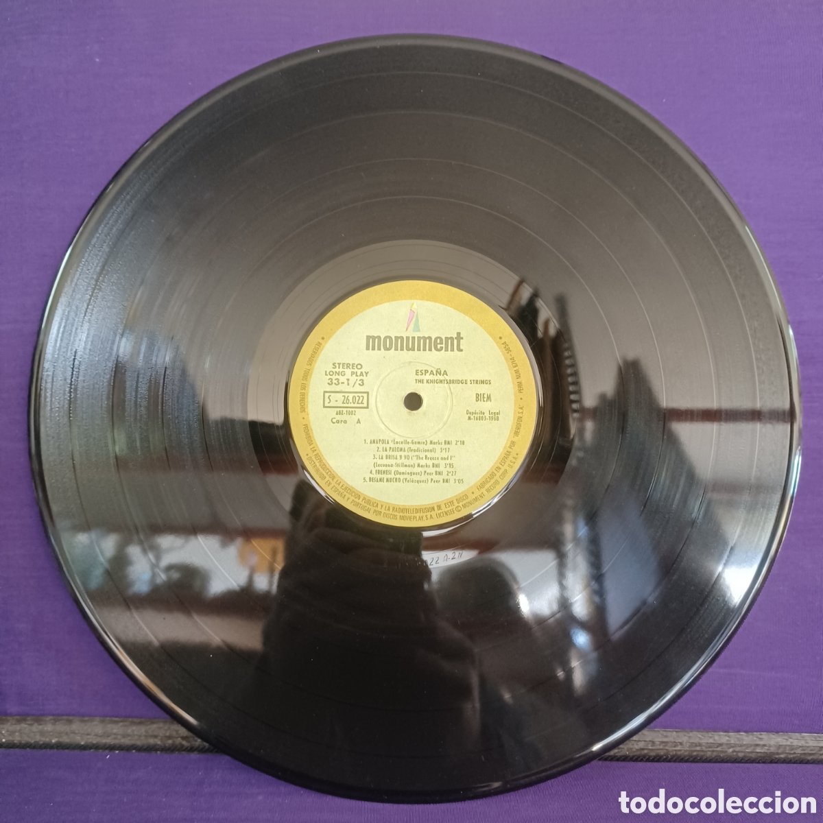 Discos de vinilo: ESPA&Ntilde;A: THE KNIGHTSBRIDGE STRINGS &iexcl; SPAIN ! 1968 LP. MONUMENT - Foto 4