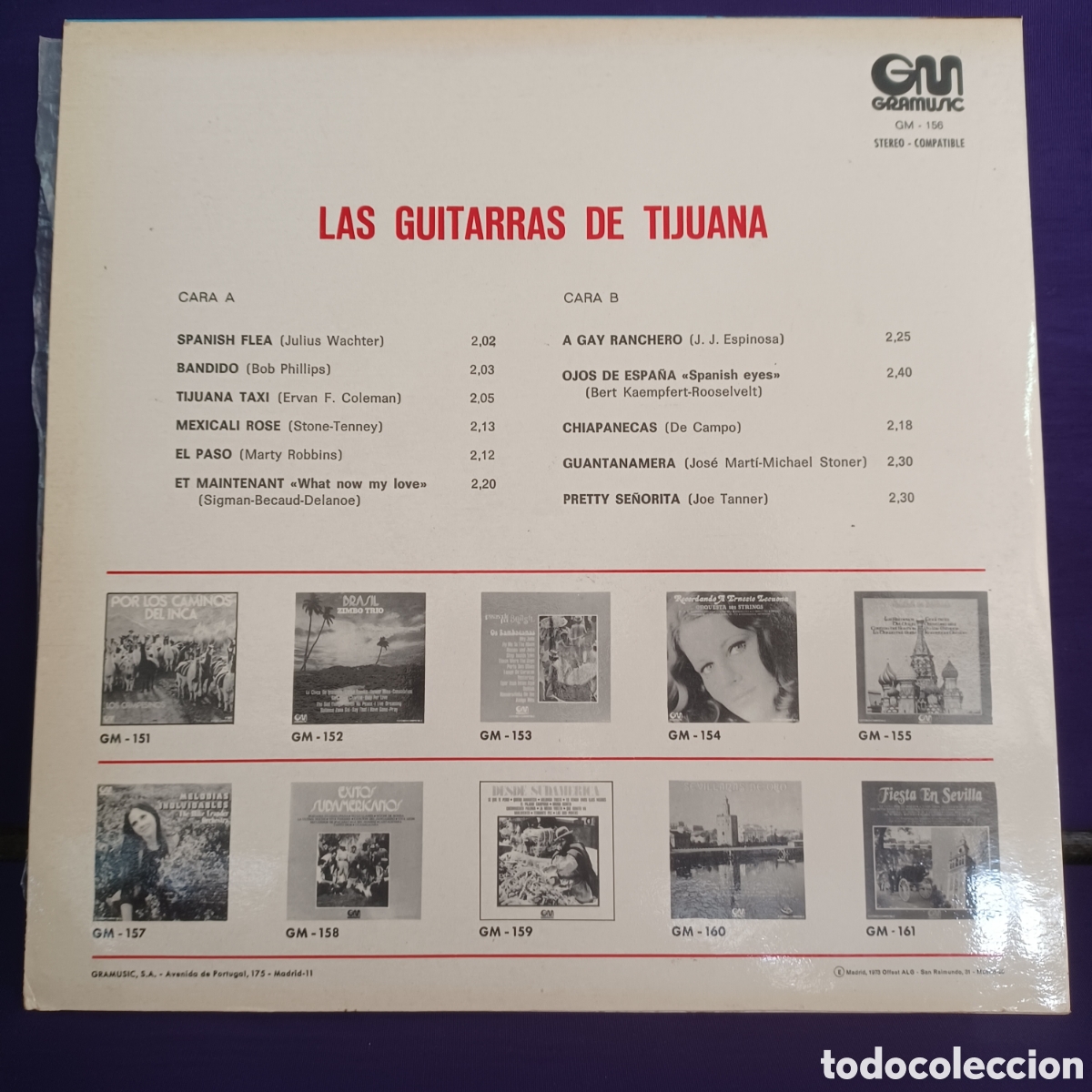 Discos de vinilo: LAS GUITARRAS DE TIJUANA 1973 GRAMUSIC - Foto 2