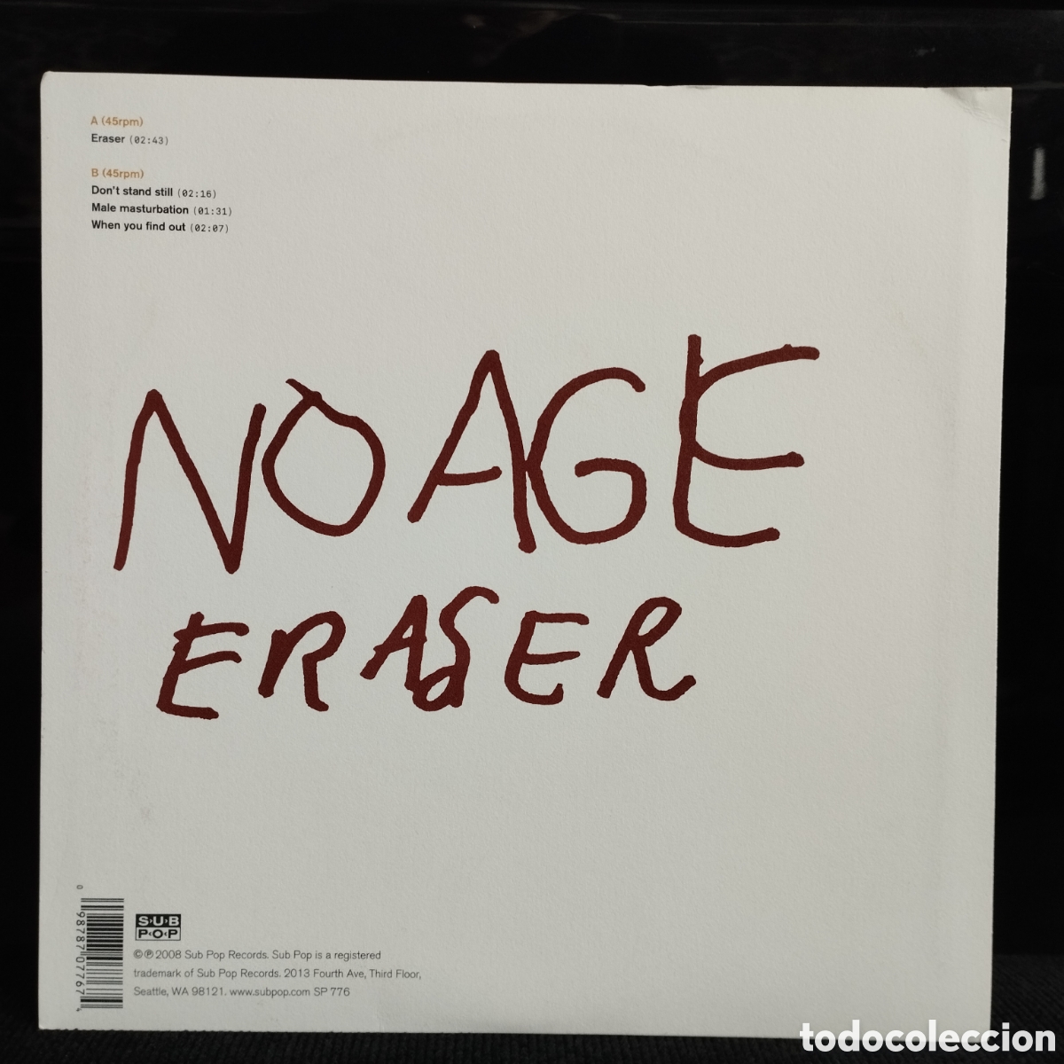 Discos de vinilo: No Age - Eraser US 2008 - Foto 2