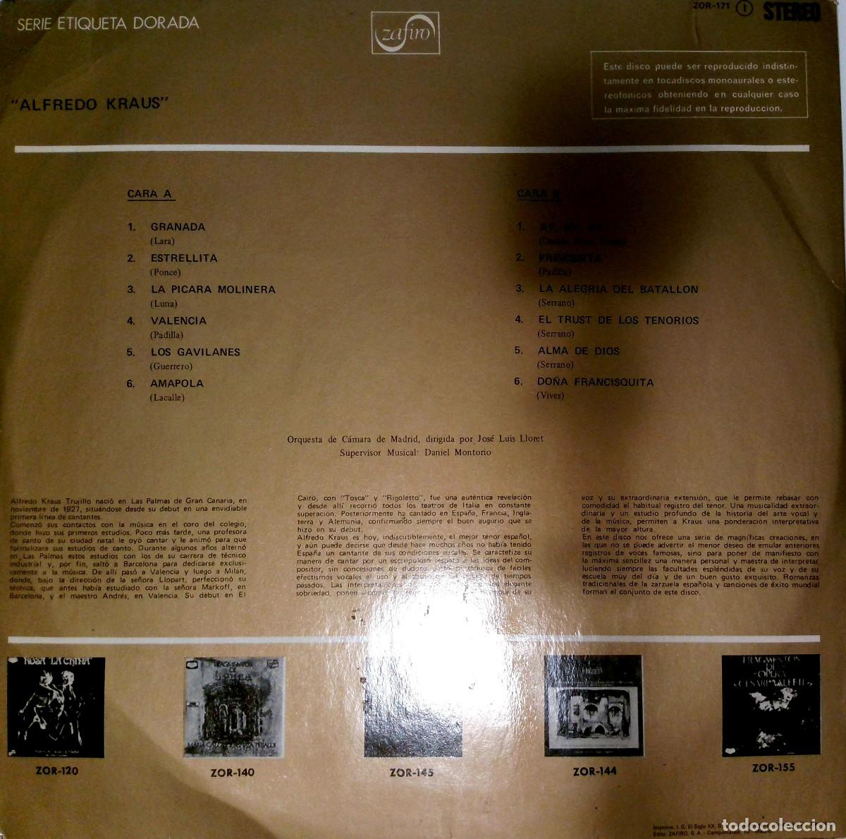 Discos de vinilo: 1 LP DE ALFREDO KRAUS - Foto 2
