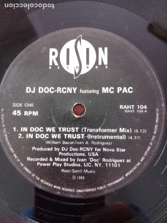 Discos de vinilo: DJ DOC RCNY IN DOC WE TRUST - Foto 3