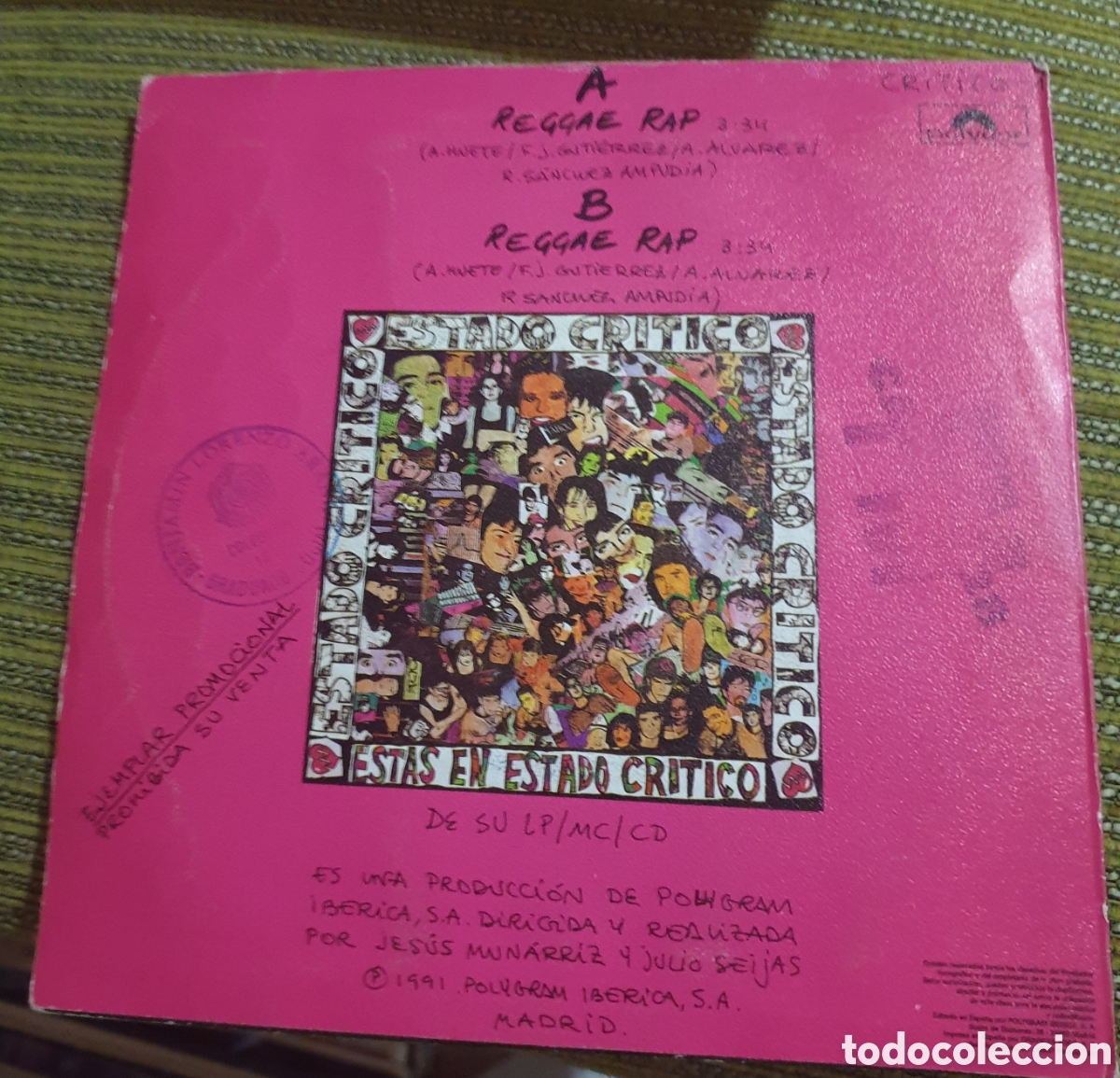 Discos de vinilo: ESTADO CRITICO - REGGAE RAP - Foto 2