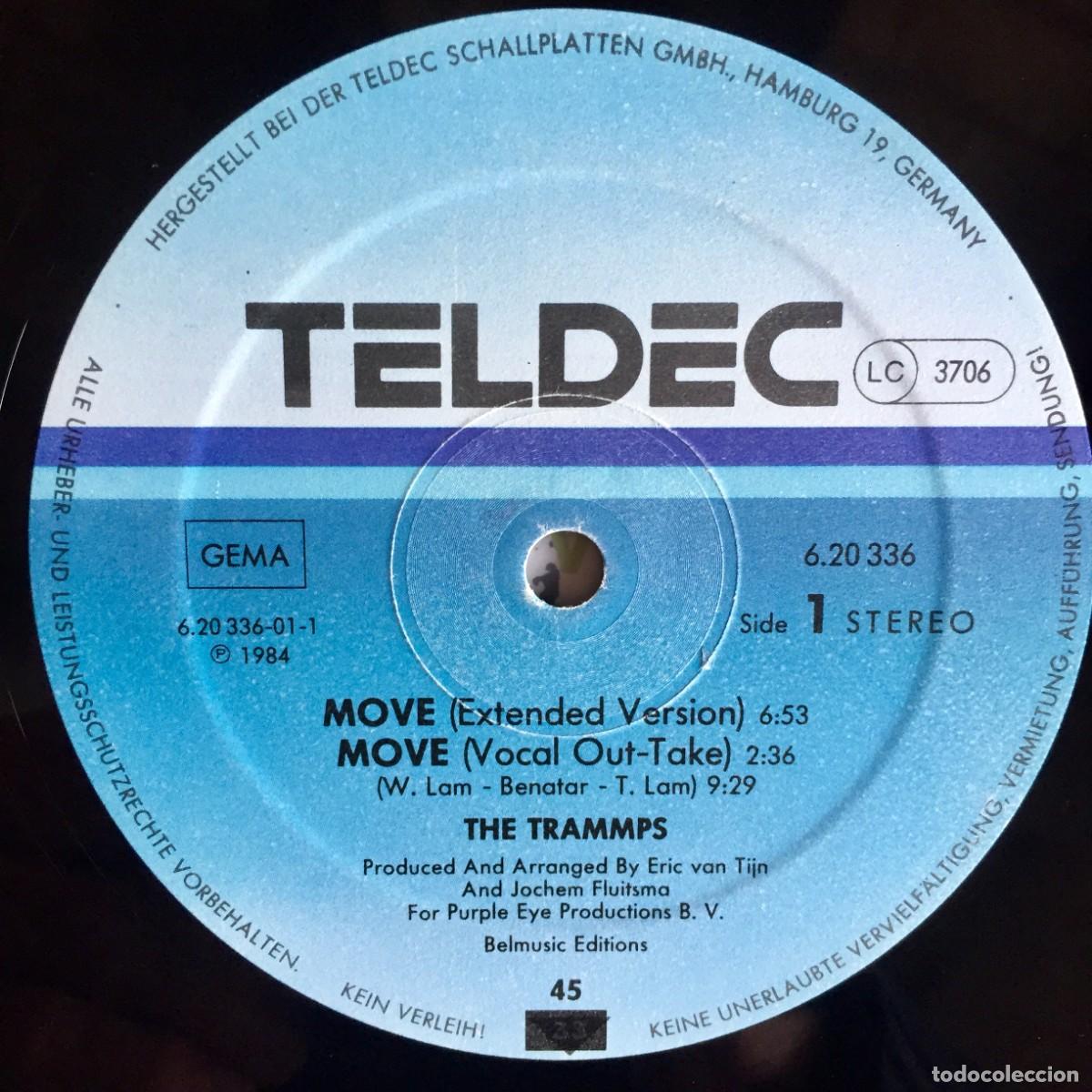 Discos de vinilo: THE TRAMMPS : MOVE [TELDEC - DEU 1984] 12&rdquo; - Foto 3