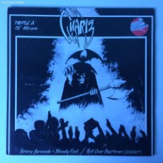 Discos de vinilo: QUARTZ ‎– SATANS SERENADE / BLOODY FOOL / ROLL OVER BEETHOVEN , UK 1980 LOGO MAXI