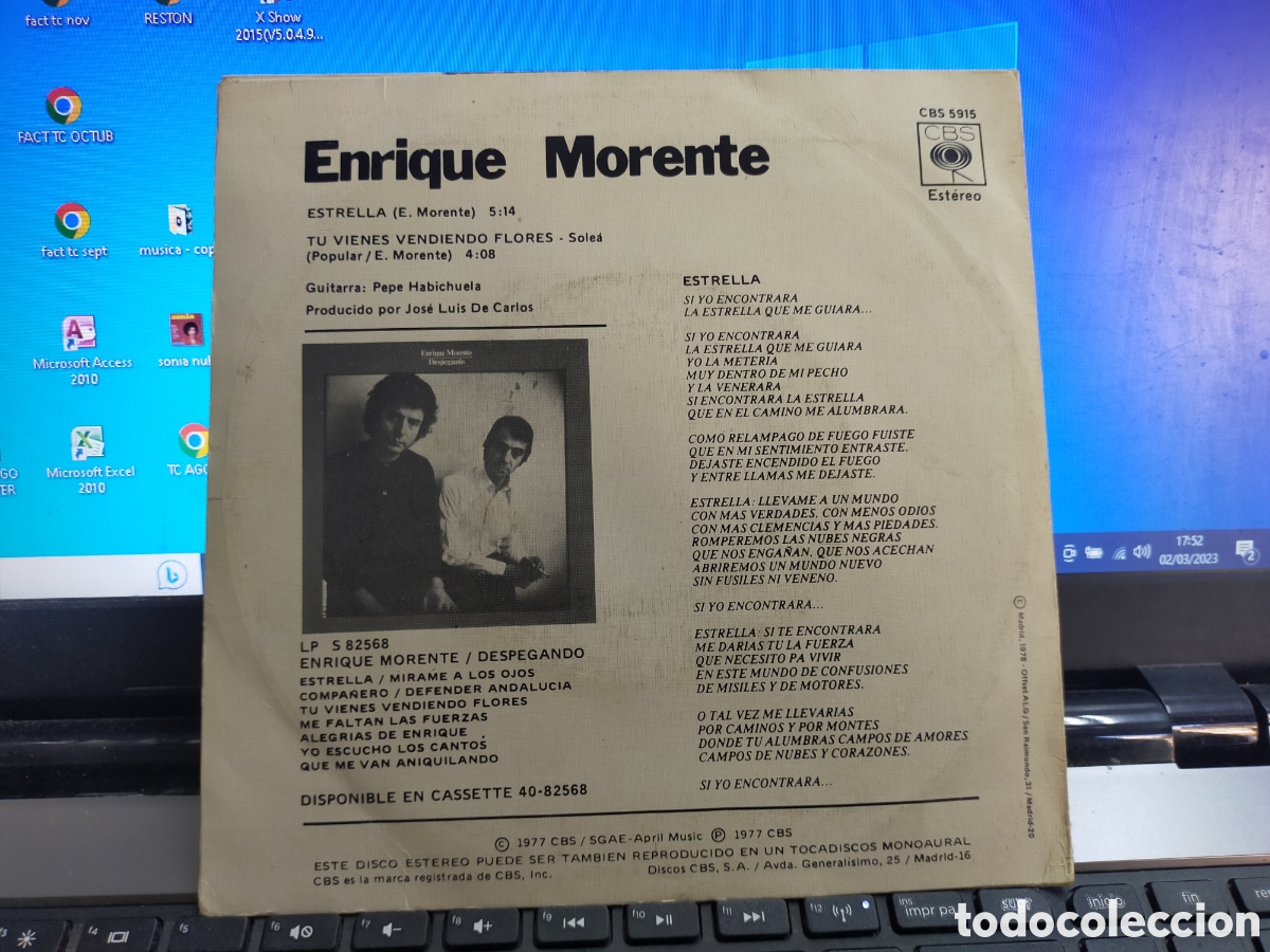 Discos de vinilo: Enrique Morente single estrella 1977 /2 - Foto 2