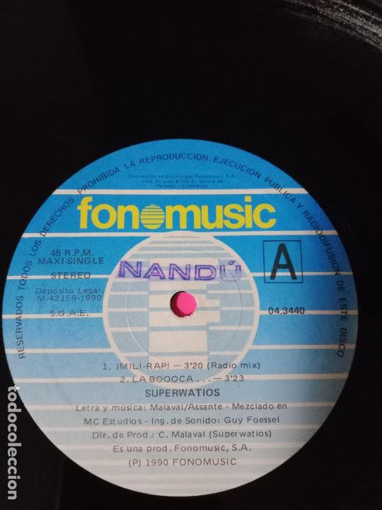 Discos de vinilo: SUPERWATIONS MILI RAP - Foto 2