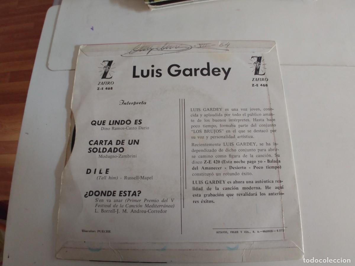 Discos de vinilo: LUIS GARDEY-EP QUE LINDO ES +3 - Foto 2